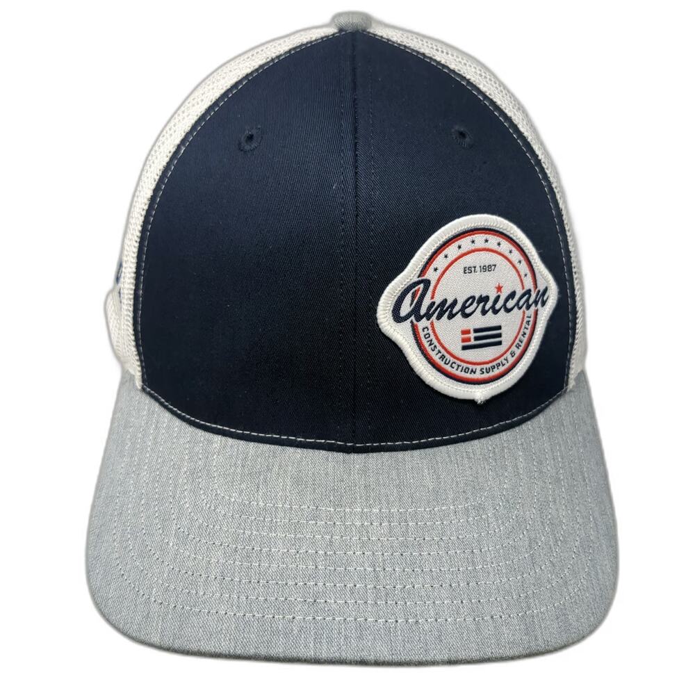 Richardson Trucker Hat Blue One Size American Construction Supply Demo Day Mesh